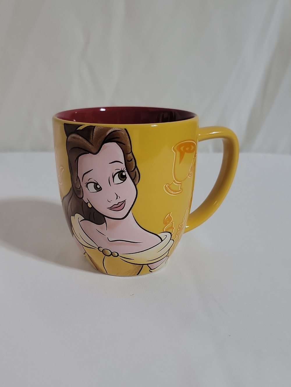 Disney Belle Yellow Ceramic Mug with Burgundy Interior